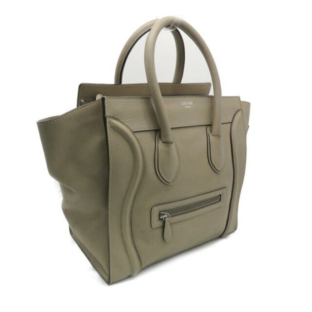 Celine Luggage Shopper Handbag Leather Gray Beige Bag - Picture 3 of 16